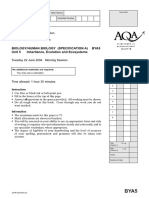 Biology/Human Biology (Specification A) Bya5 Unit 5 Inheritance, Evolution and Ecosystems