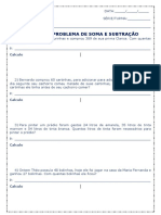 Atividade de Matematica Problemas de Soma