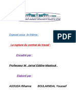 Exposé Rupture Du Contrat de Travde Docx-1