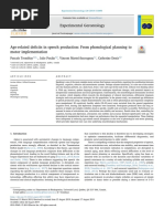 Tremblay. Age Related Deficits in Speech Production