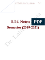 3rd Semester B.Ed. Notes