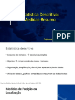 Aula 2 Estatística Descritiva Medidas Resumo