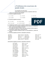 Ecuaciones y Problemas de Ecuaciones de Primer y Segundo Grado