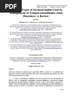 Different Types of Occlusal Splint Used in Management of Temporomandibular Joint Disorders-A Review