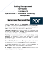 Nature and Scope of Marketing