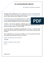 Carta Recomendacion Laboral Trabajo