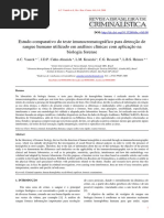 Estudo Comparativo Do Teste Imunocromatográfico para Detecção de