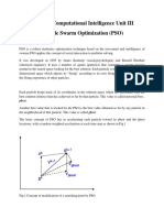 SCS5107 Computational Intelligence Unit III Particle Swarm Optimization (PSO)