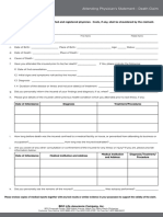 Attending Physicians Statement-Death Claim