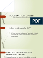 Foundation of Esp: Yanuarti Apsari, M.PD & Aseptiana Parmawati, M.PD