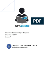 Unit 4 - Entrepreneurship - Management - WWW - Rgpvnotes.in