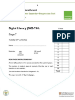 Digital Literacy Cambridge Progression Test p1 - ST 7 (2022)