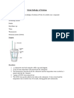 Molar Enthalpy of Solution