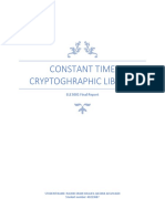 Constant Time Cryptoghraphic Library: ELE3001 Final Report