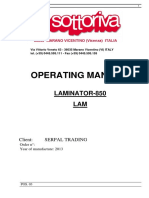 Operating Manual: Laminator-850 LAM