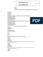 Test Paper For Lab Attendant