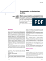 Transplantations Et Réimplantations Dentaires