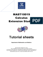 MAST10019 Calculus Extension Studies: Tutorial Sheets