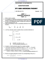 Probability and Queueing Theory: Question Bank