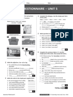 Questionnaire - Unit 5: Did Enjoy