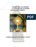 Solemnidad Del Santísimo Cuerpo y Sangre de Nuestro Señor Jesucristo