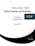 CS7038 - Malware Analysis - Wk03.1 Malware Taxonomy and Terminology