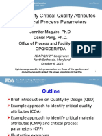 Critical Quality Attributes Critical Process Parameters