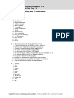 Progress Test Files 1-5 Answer Key A Grammar, Vocabulary, and Pronunciation