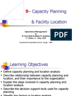 Chapter 9-: Capacity Planning & Facility Location