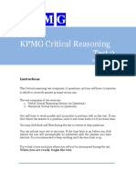 KPMG Critical Reasoning Test 2: Solution Booklet