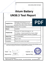 Lithium Battery UN38.3 Test Report: Prepared For