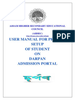 User Manual For Profile Setup of Student ON Darpan Admission Portal