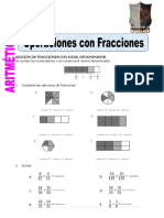 Operaciones Con Fracciones para Quinto de Primaria