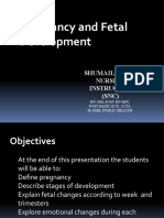 Pregnancy and Fetal Development: Shumaila Rani Nursing Instructor (SNC)