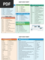 Abap Cheat Sheet: System Fields Database Table Other Abap Related Tcodes