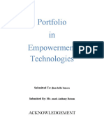 Portfolio in Empowerment Technologies: Acknowledgement