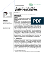 A Comparative Study of Self Confidence Among Boxers and Wrestlers of Hyderabad in India