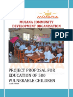 Project Proposal For Education of 500 Vulnerable Children: Musana Community Development Organisation