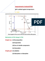 Thermogravimetric Analysis (TGA) : The Change in Weight Is Plotted Against Temperature