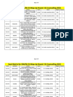 Seat Matrix For DM - M.CH Mop-Up Round