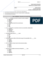 Computer Networks (CSC343) - Quiz - 01