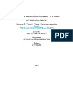 Semana 3 Tema 3 Tarea 3 Ejercicios Propuestos Programacion Orientada A Objetos