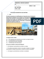 Avaliação Diagnóstica 5º Ano de História