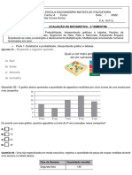 Avaliação de Matematica 4ano