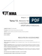 Bloque 2 - Tema 13-Riesgos Tecnolo Ügicos y Asistencias Te Ücnicas. Aperturas Forzadas. Rescate en Ascensores