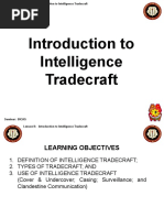 Lesson 8 - Introduction To Intelligence Tradecraft