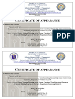 Ertificate OF Appearance: Bayambang District I