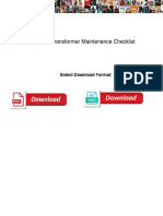 Dry Type Transformer Maintenance Checklist