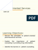 Patient-Oriented Services: Unit 10