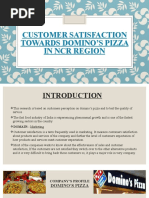 Customer Satisfaction Towards Domino'S Pizza in NCR Region